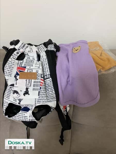 Рюкзачок , одежда,сумка прогулочная для собачек мелкопородных . Новые вещи