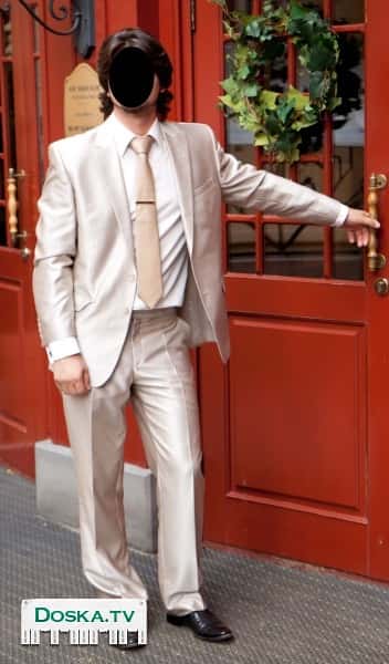 Костюм мужской двойка, размер 46, рост 175, цвет золотистый песок.