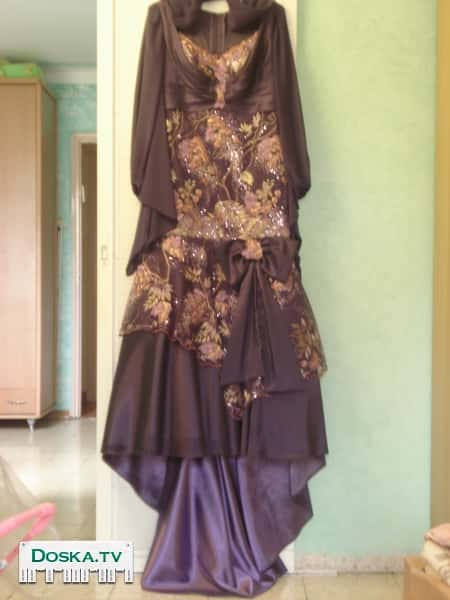 Вечернее платье для мамы жениха или невесты сиреневого цвета с