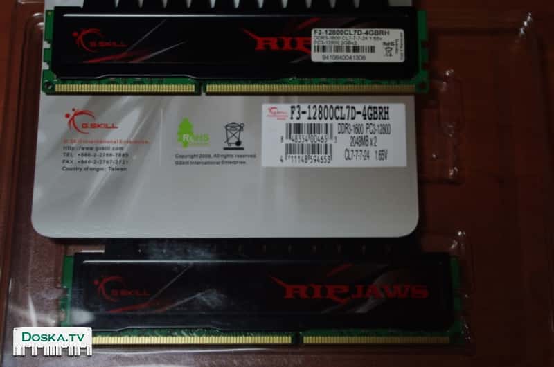 память 2х2gb g-skill ddr3-1600 cl 7-7-7-24 новая в упаковке