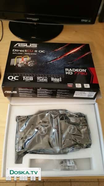 Видео карта ASUS Radeon HD7790 OC. Была в использовании около