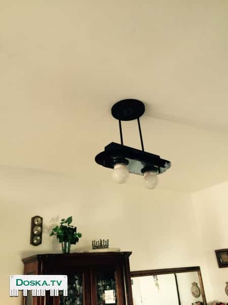 Комплект из трех люстр для салона 3+2+1, темно коричневое стекло