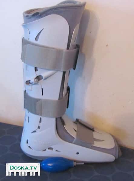 Пластиковый сапог, пневмо (правый), ортопедический применяется вместо гипса после перелома