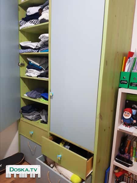 детский 2-х дверный шкаф, сделанный на заказ, из чистого дерева,