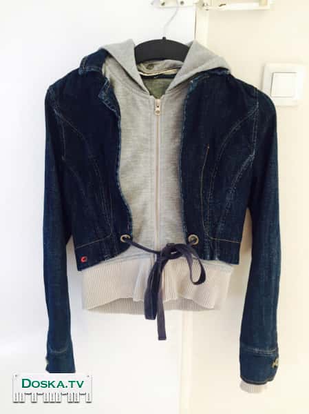джинсовая куртка Castro, размер Xs-S. Капюшон и ткань отстегиваются на