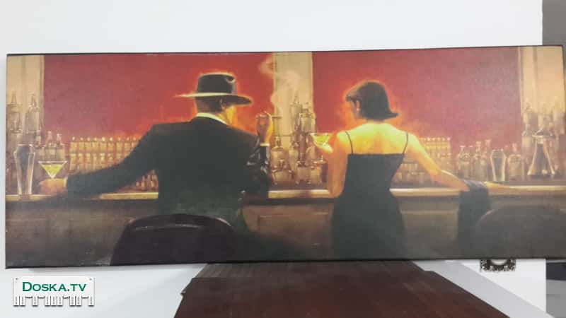 Картина -В баре.Размер 128 на 50