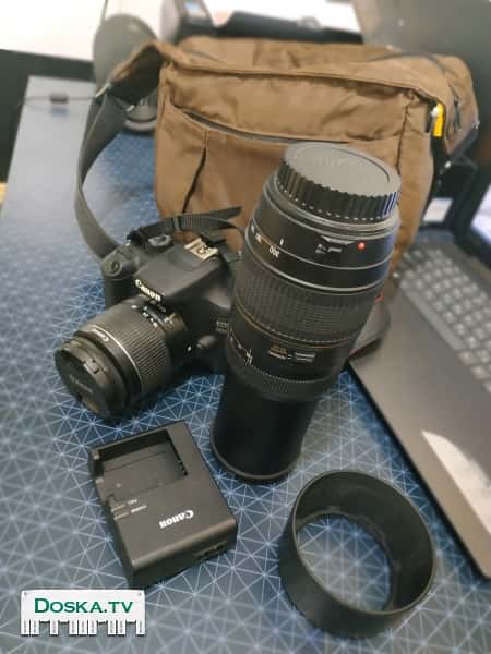 фотоапарат Canon, EOS1200D. К нему объектив Tamron af-70-300mm, tele-macro(1:2), Сумка