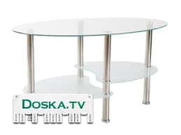 Журнальный столик, стекло+металл.