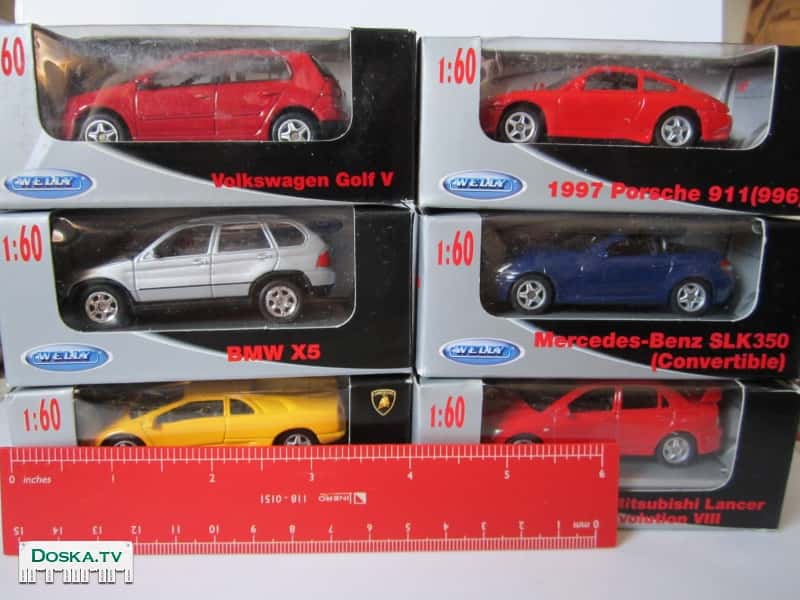 5 моделей машин в масштабе 1:60 фирмы "welly" (длина прим.7