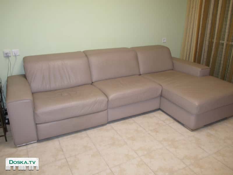 Итальянский угловой салон из натуральной кожи с левой стороны с
