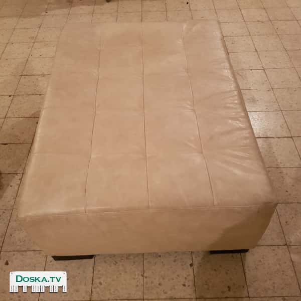 Пуфик 110*81*42см кожаный