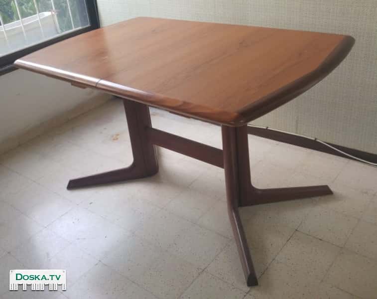 Стол обеденный раздвижной, дерево. Длина 135 (+50 +50), ширина 84.5,