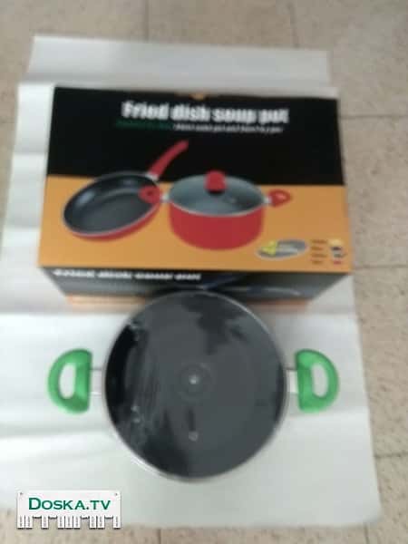 набор посуды из двух предметов , цвет - зелёный.,посуда новая