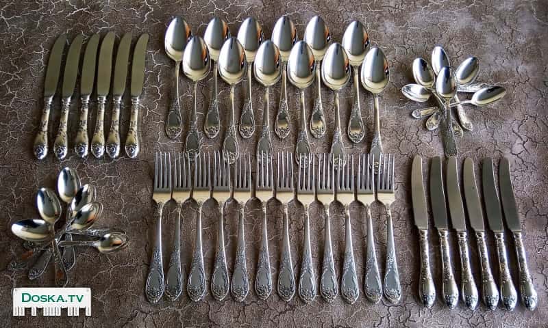 ★ Люкс ★ Посеребренные 999пр. столовые приборы. Производства СССР. Отличное