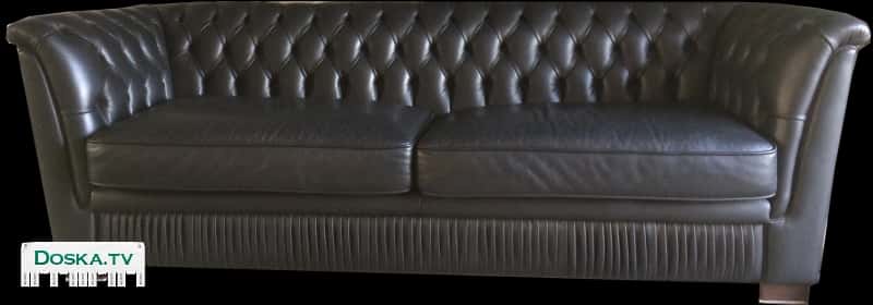 Кожаный диван с капитонажем, производство Италия в отличном состоянии, продаем