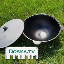 УЗБЕКСКИЕ ЧУГУНЫЕ КАЗАНЫ С КРЫШКОЙ 22 ЛИТРА (НОВЫЕ) НЕ РАЗУ