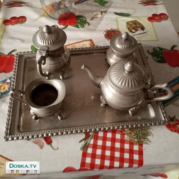 Сервиз мильхиор, проезводство Сирии, 1990 год. Винтаж. Цена: 500 шекелей