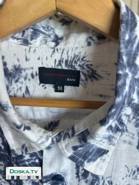 Рубашка мужская новая размер 56 лен 100% ALESSANDRO MANZONI