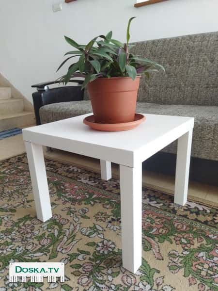 Столик белый журнальный 55х55х45