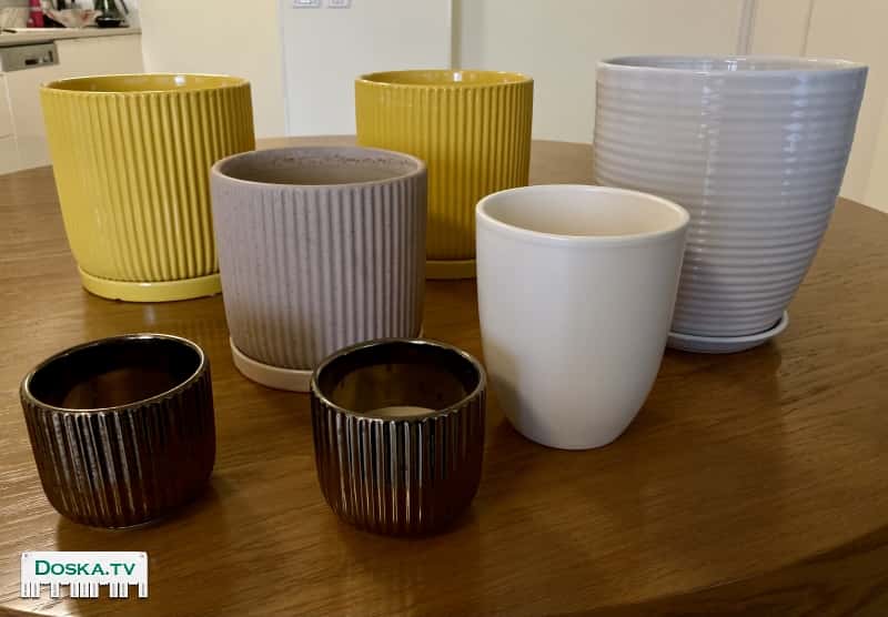 Цветочные горшки и кашпо, керамика. Цены на фото.