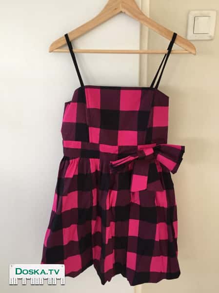 Платье, розово-чёрная клетка, Atmosphere, АБСОЛЮТНО НОВОЕ, Можно носить на бретелях,
