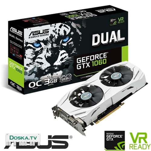 Видеокарта Asus GeForce GTX 1060 DUAL-GTX1060-O3G Обалденная игровая видеокарта такая: