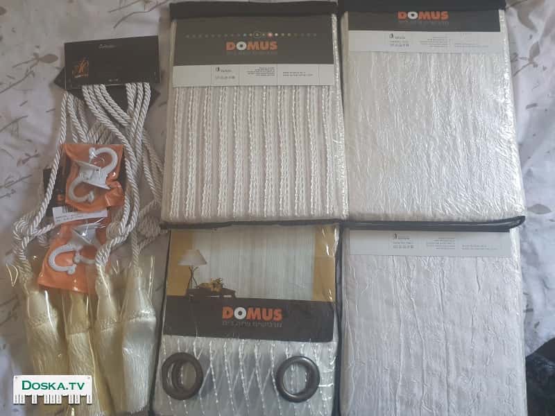 Набор шторы+гардины +крючки+ шнурки для завязки + карниз телескопи Новые,